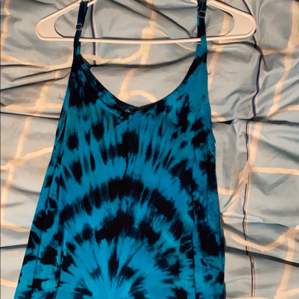 Blue and black tie dye dress